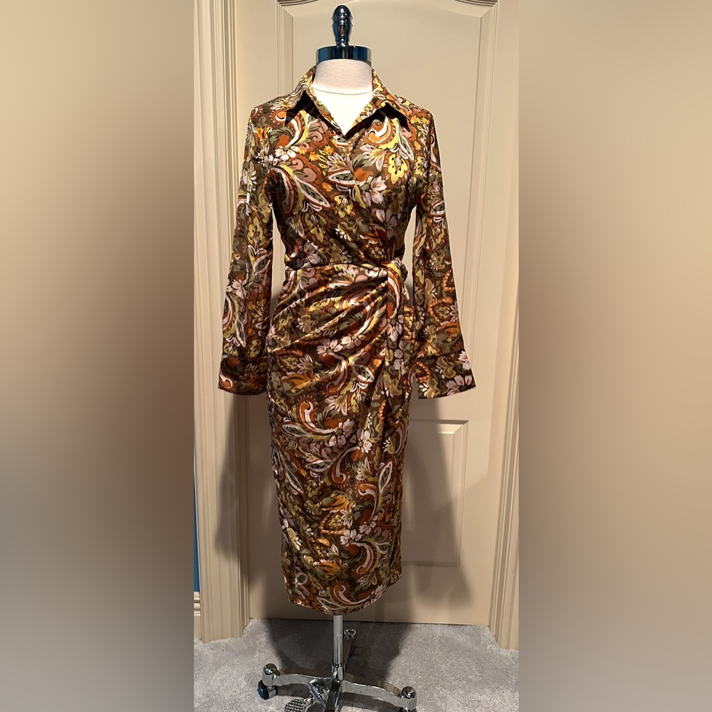 Drew Anthropologiebrown Multicolor Floral Long Sleeve Dress
